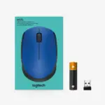 Logitech M171 draadloze muis - USB-ontvanger - blauw (nieuw) — achterkant