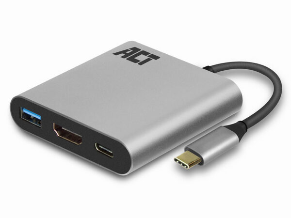 ACT AC7022 USB-C naar HDMI adapter 4K met USB-A en opladen